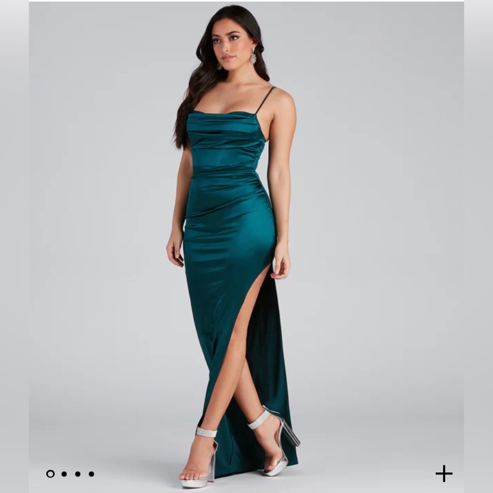 carmella high slit corset dress BTS 4/13/24